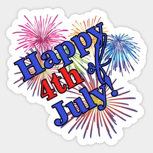 Happy 4th of July! Fireworks Graphic Design Sticker